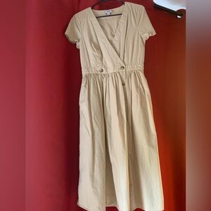 J.crew button front wrap midi dress